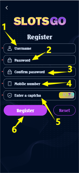 Slotsgo Register